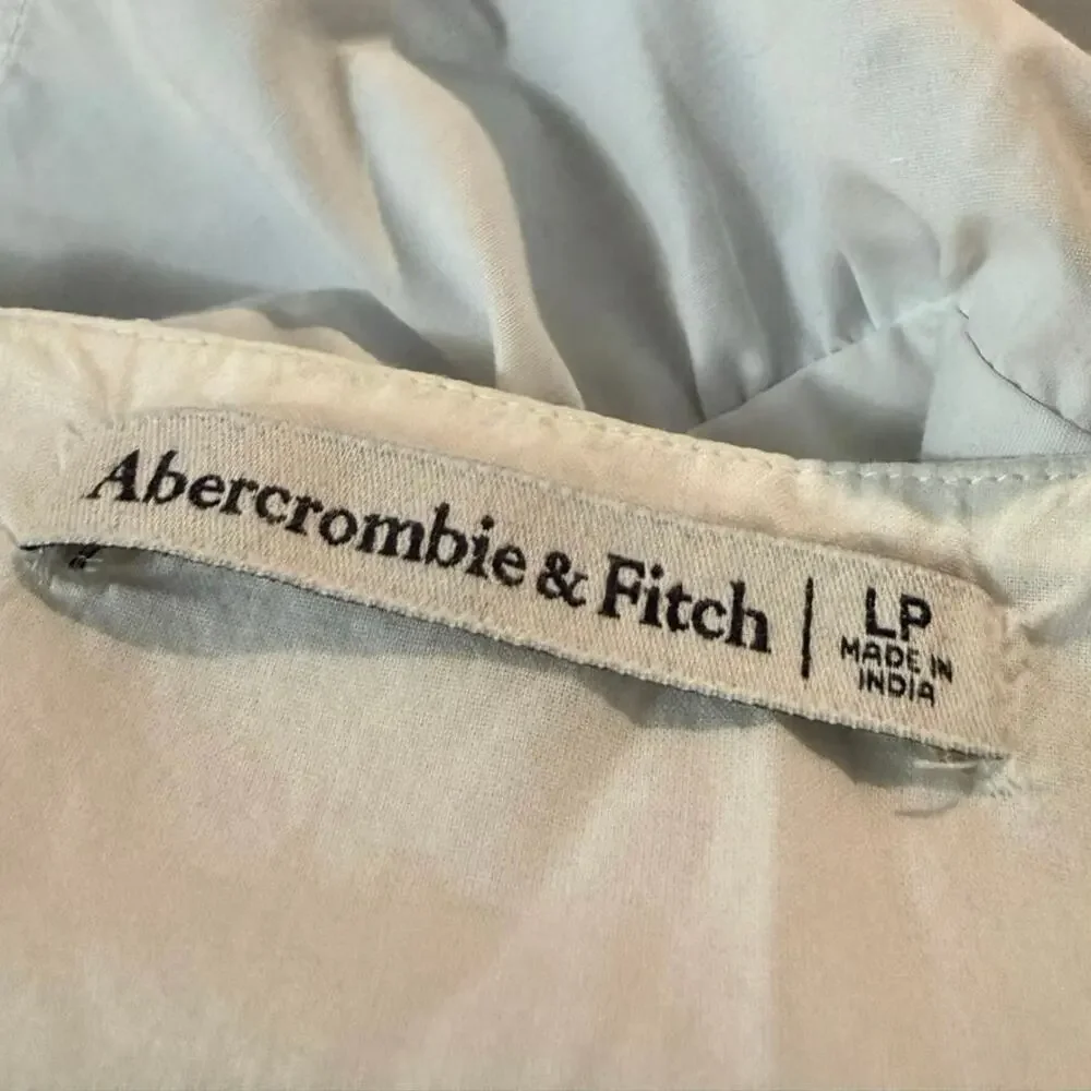 Abercrombie & Fitch White Ruffle Sleeve Tiered Mini Dress Women’s LP
